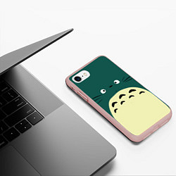 Чехол iPhone 7/8 матовый Totoro, цвет: 3D-светло-розовый — фото 2