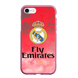 Чехол iPhone 7/8 матовый Реал Мадрид, цвет: 3D-малиновый