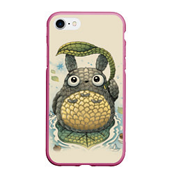 Чехол iPhone 7/8 матовый My Neighbor Totoro, цвет: 3D-малиновый