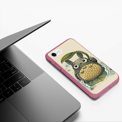 Чехол iPhone 7/8 матовый My Neighbor Totoro / 3D-Малиновый – фото 3