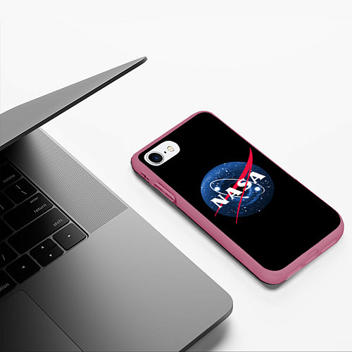 Чехол iPhone 7/8 матовый NASA Black Hole / 3D-Малиновый – фото 3