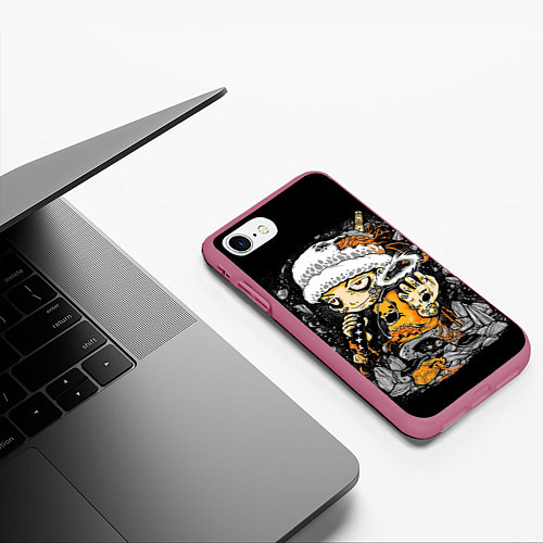 Чехол iPhone 7/8 матовый One Piece / 3D-Малиновый – фото 3