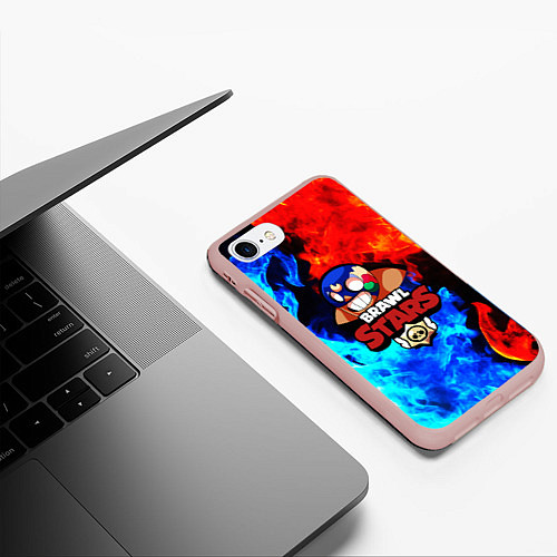 Чехол iPhone 7/8 матовый Brawl Stars El Primo / 3D-Светло-розовый – фото 3