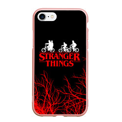 Чехол iPhone 7/8 матовый STRANGER THINGS, цвет: 3D-светло-розовый