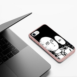 Чехол iPhone 7/8 матовый ONE-PUNCH MAN, цвет: 3D-светло-розовый — фото 2