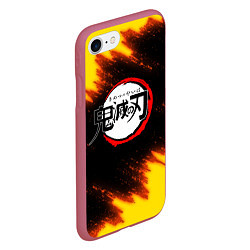 Чехол iPhone 7/8 матовый KIMETSU NO YAIBA, цвет: 3D-малиновый — фото 2