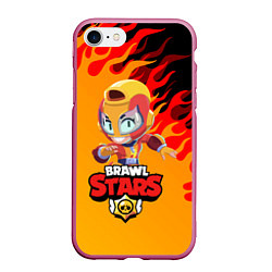 Чехол iPhone 7/8 матовый BRAWL STARS MAX, цвет: 3D-малиновый