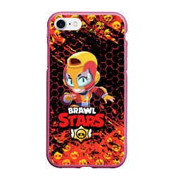 Чехол iPhone 7/8 матовый BRAWL STARS MAX, цвет: 3D-малиновый