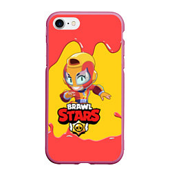 Чехол iPhone 7/8 матовый BRAWL STARS MAX, цвет: 3D-малиновый