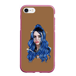 Чехол iPhone 7/8 матовый BILLIE EILISH, цвет: 3D-малиновый