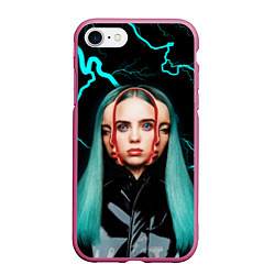 Чехол iPhone 7/8 матовый BILLIE EILISH, цвет: 3D-малиновый