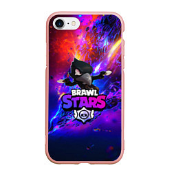 Чехол iPhone 7/8 матовый BRAWL STARS CROW, цвет: 3D-светло-розовый