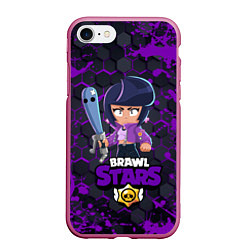 Чехол iPhone 7/8 матовый BRAWL STARS BIBI, цвет: 3D-малиновый