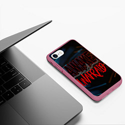 Чехол iPhone 7/8 матовый Awake unafraid, цвет: 3D-малиновый — фото 2
