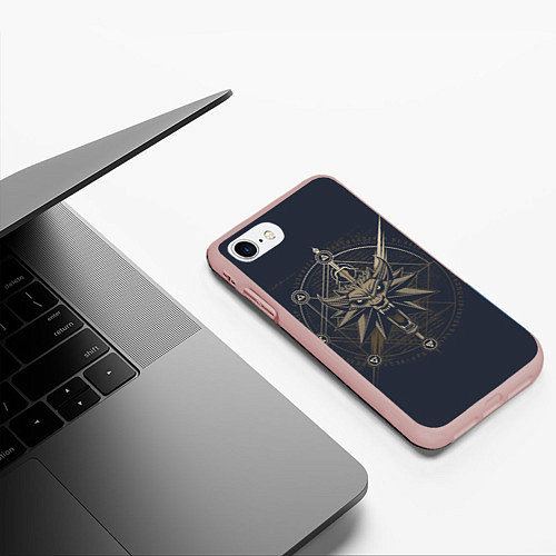 Чехол iPhone 7/8 матовый Ведьмак 3: Дикая Охота / 3D-Светло-розовый – фото 3