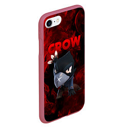 Чехол iPhone 7/8 матовый BRAWL STARS CROW, цвет: 3D-малиновый — фото 2