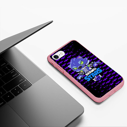 Чехол iPhone 7/8 матовый BRAWL STARS LEON ОБОРОТЕНЬ / 3D-Баблгам – фото 3