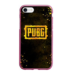 Чехол iPhone 7/8 матовый PUBG, цвет: 3D-малиновый