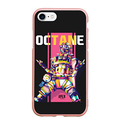 Чехол iPhone 7/8 матовый Apex Legends Octane, цвет: 3D-светло-розовый