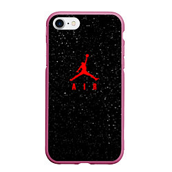 Чехол iPhone 7/8 матовый MICHAEL JORDAN, цвет: 3D-малиновый