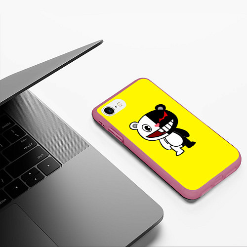 Чехол iPhone 7/8 матовый Monokuma / 3D-Малиновый – фото 3