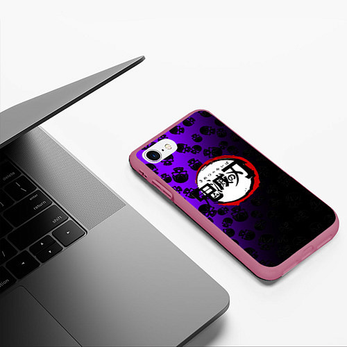 Чехол iPhone 7/8 матовый Kimetsu no Yaiba / 3D-Малиновый – фото 3