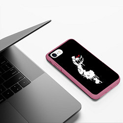 Чехол iPhone 7/8 матовый MONOKUMA, цвет: 3D-малиновый — фото 2