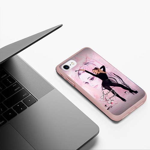 Чехол iPhone 7/8 матовый Ariana Grande / 3D-Светло-розовый – фото 3