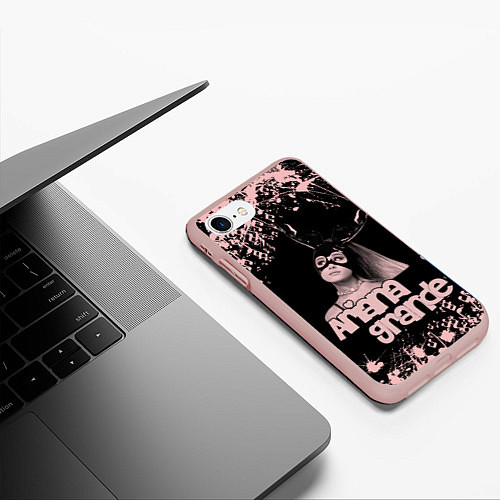 Чехол iPhone 7/8 матовый ARIANA GRANDE / 3D-Светло-розовый – фото 3