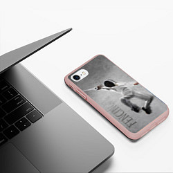 Чехол iPhone 7/8 матовый Fencing, цвет: 3D-светло-розовый — фото 2