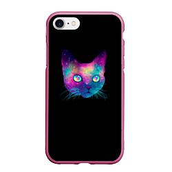 Чехол iPhone 7/8 матовый Котейка, цвет: 3D-малиновый