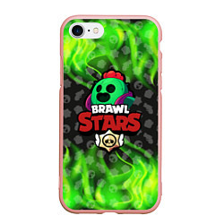 Чехол iPhone 7/8 матовый BRAWL STARS SPIKE, цвет: 3D-светло-розовый