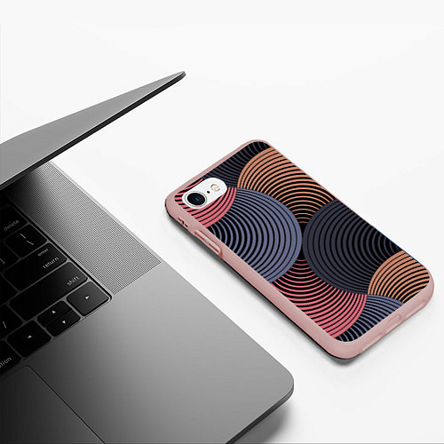 Чехол iPhone 7/8 матовый Абстрактный узор / 3D-Светло-розовый – фото 3