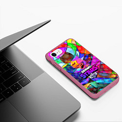 Чехол iPhone 7/8 матовый BRAWL STARS СЭНДИ, цвет: 3D-малиновый — фото 2