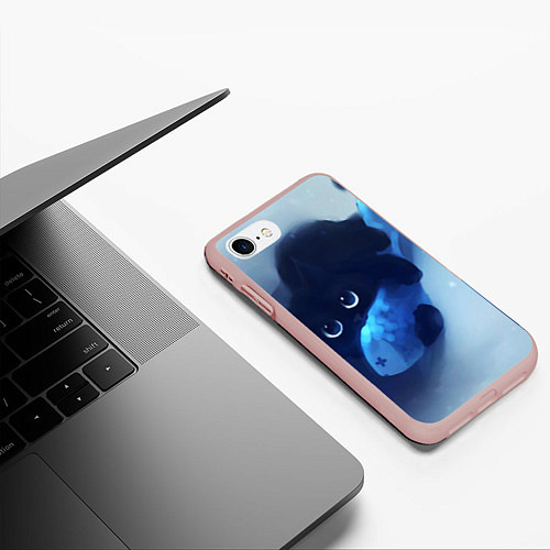 Чехол iPhone 7/8 матовый Аниме CAT / 3D-Светло-розовый – фото 3