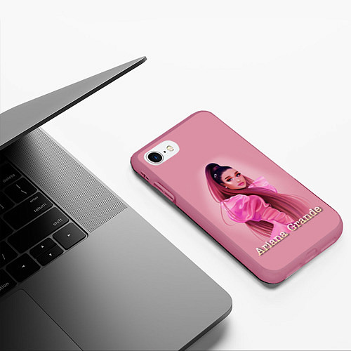 Чехол iPhone 7/8 матовый Ariana Grande Ариана Гранде / 3D-Малиновый – фото 3