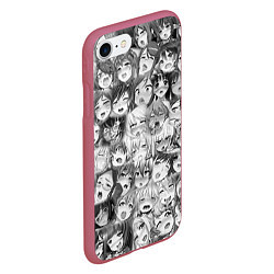 Чехол iPhone 7/8 матовый Ahegao, цвет: 3D-малиновый — фото 2