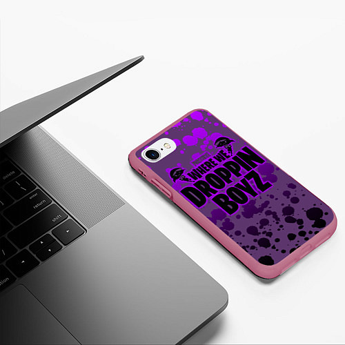 Чехол iPhone 7/8 матовый Droppin Boys / 3D-Малиновый – фото 3