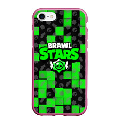 Чехол iPhone 7/8 матовый BRAWL STARS, цвет: 3D-малиновый