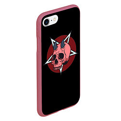 Чехол iPhone 7/8 матовый Devil, цвет: 3D-малиновый — фото 2