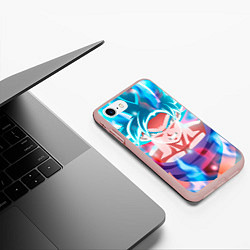 Чехол iPhone 7/8 матовый Гоку, цвет: 3D-светло-розовый — фото 2