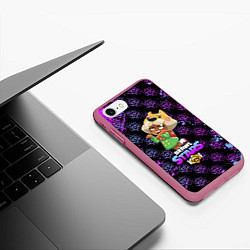 Чехол iPhone 7/8 матовый BRAWL STARS NITA, цвет: 3D-малиновый — фото 2