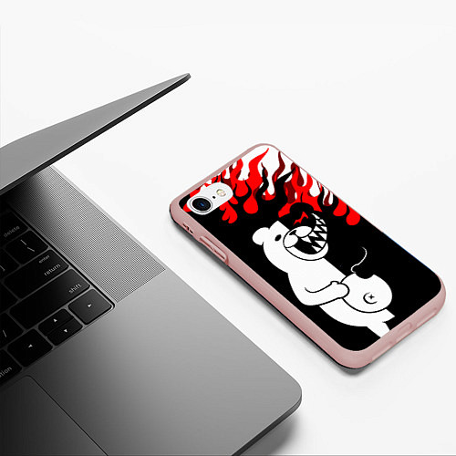 Чехол iPhone 7/8 матовый MONOKUMA / 3D-Светло-розовый – фото 3