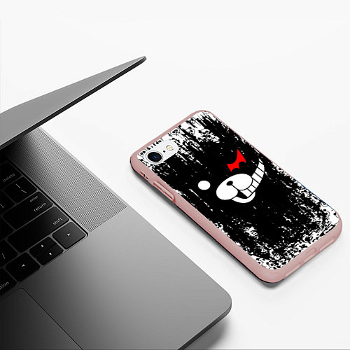 Чехол iPhone 7/8 матовый MONOKUMA / 3D-Светло-розовый – фото 3