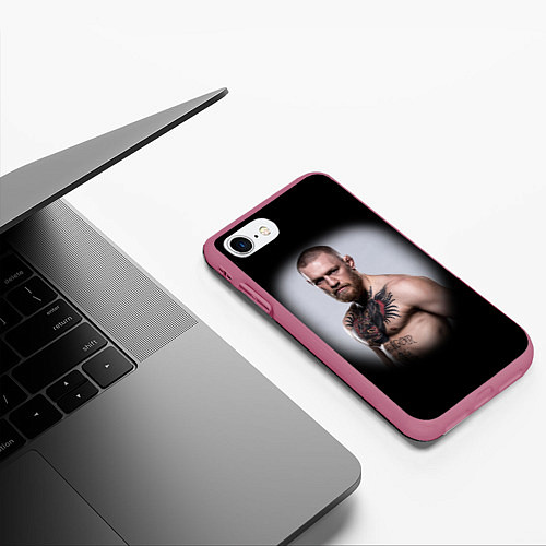 Чехол iPhone 7/8 матовый Conor McGregor / 3D-Малиновый – фото 3