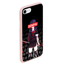 Чехол iPhone 7/8 матовый SENPAI ANIME, цвет: 3D-светло-розовый — фото 2