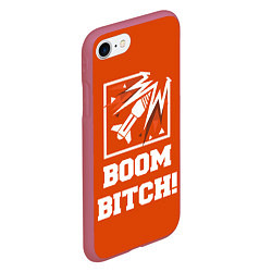 Чехол iPhone 7/8 матовый Boom Bitch!, цвет: 3D-малиновый — фото 2