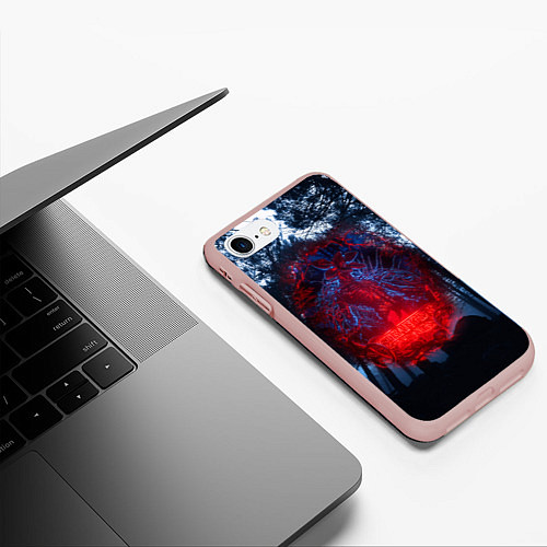 Чехол iPhone 7/8 матовый Demogorgon Stranger Things / 3D-Светло-розовый – фото 3