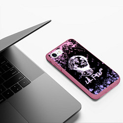 Чехол iPhone 7/8 матовый LIL PEEP, цвет: 3D-малиновый — фото 2