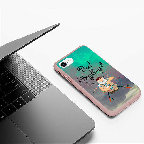 Чехол iPhone 7/8 матовый Рыбак / 3D-Светло-розовый – фото 3